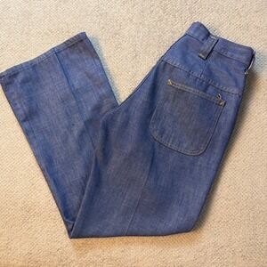 Vintage 1970s JCPenney Fashions Denim Flare Jeans Blue‎ High Waist 26x30